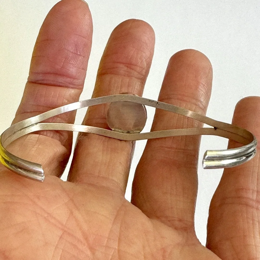 Navajo Cuff Bracelet Sonoran Turquoise 6.5in‎ Leta Parker 6g Native American